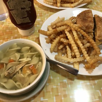 Park Crest Diner - Chicken noodle soup with cheeseburger and fries~ - Cafes Near Me - Burnaby, British Columbia