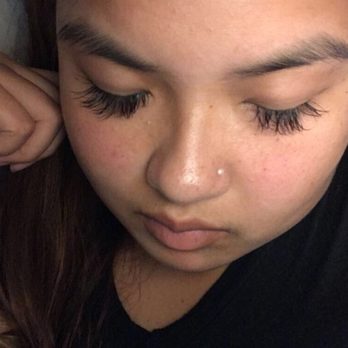 Mesmerizing Lashes - after about one week of getting them done - Permanent Makeup Near Me - Stanton, California