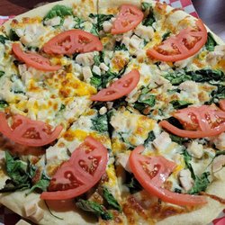 Rising Sun Pizza - Chicken, Tomatoes & Spinach
