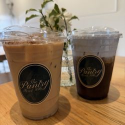 The Pantry - Banana bread latte and robin's egg cold brew