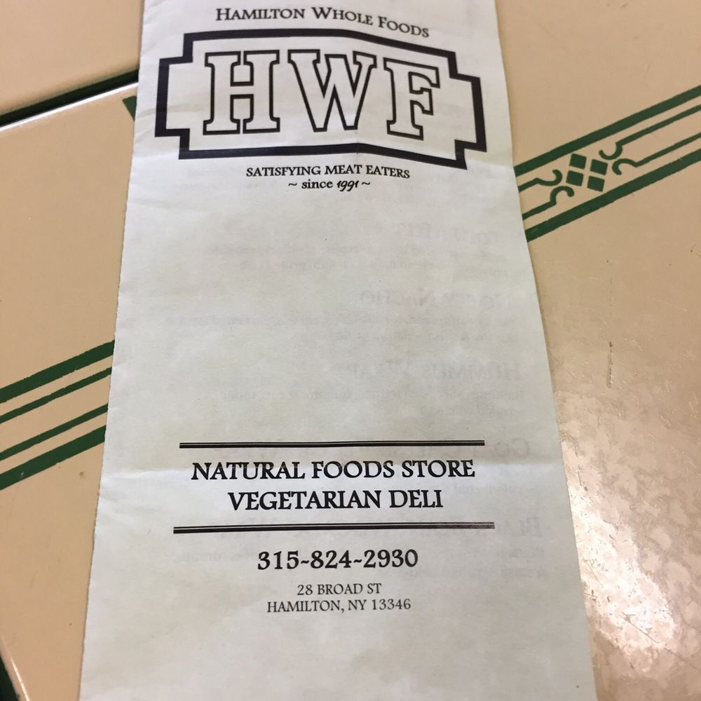 Hamilton Whole Foods - Menu - Health Markets Near Me - Hamilton, New York