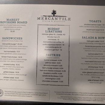 Mercantile - Menu 6/2023 - New American Near Me - Denver, Colorado