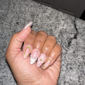 Pinkys Nails 5 - Acrylic Full set with designs - Nail Salons Near Me - Mays Landing, New Jersey Pinkys Nails 5 - Acrylic Full set with designs - Nail Salons Near Me - Mays Landing, New Jersey