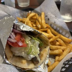 Italian Garden - Gyro sandwich with fries