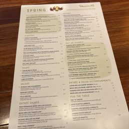 Spring menu 2026 Spring menu 2026