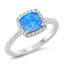 Gulfstream Gifts - Lab Created Opal & CZ Ring in Sterling Silver