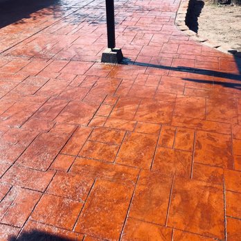 Harris Concrete Finishing - Patio with stamp and red color - Masonry/Concrete Near Me Harris Concrete Finishing - Patio with stamp and red color - Masonry/Concrete Near Me