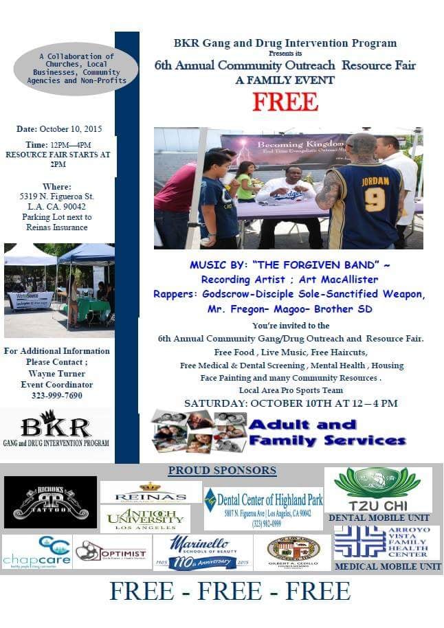 BKR GANG AND DRUG INTERVENTION PROGRAM 5619 Monte Vista St, Los