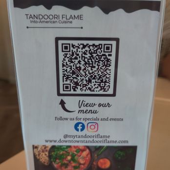 Tandoori Flame - QR code to download menu - Indian Near Me - Modesto, California
