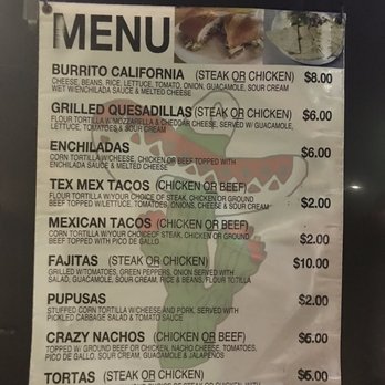 Taco Baja Mobile - a menu for a mexican restaurant - Food Trucks Near Me - Osteen, Florida