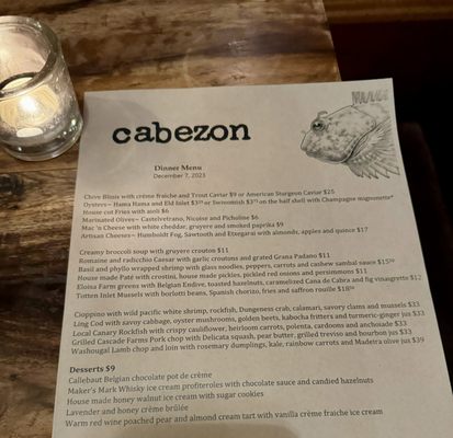 Menu photo 2 Cabezon Portland, OR