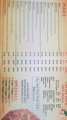 Menu photo 1 Big Daddy's Pizza Soldotna, AK