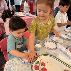 Global Montessori International School - GMIS hosts an awesome annual moon festival celebration for the community - they're making moon cakes here!