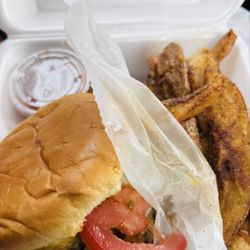 Burger Boss To Go - Cheeseburger with Fries.