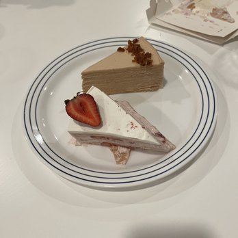 whaT’s More cake studio - Sliced Earl Grey Tea Crepe Cake, Sliced Strawberry Crepe Cake - Custom Cakes Near Me - Sunnyvale, California whaT’s More cake studio - Sliced Earl Grey Tea Crepe Cake, Sliced Strawberry Crepe Cake - Custom Cakes Near Me - Sunnyvale, California