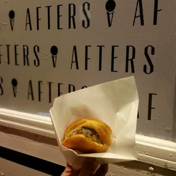 Afters Ice Cream - The obligatory milky bun in front of the storefront.  Jasmine milk tea flavor - Desserts Near Me - Pasadena, California