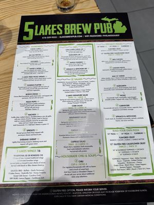 Menu photo 1 5 Lakes Brew Pub Byron Center, MI Menu photo 1 5 Lakes Brew Pub Byron Center, MI
