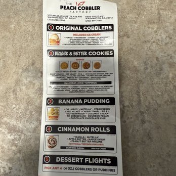 The Peach Cobbler Factory - To go menu - Desserts Near Me - Washington, DC, District of Columbia The Peach Cobbler Factory - To go menu - Desserts Near Me - Washington, DC, District of Columbia