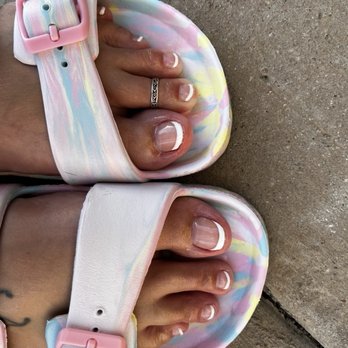 Nail Corner - Pink n White pedicure - Nail Salons Near Me - Henderson, Nevada