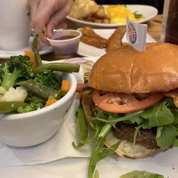Silver Diner - Burger. Perfectly pink inside. - Diners Near Me - Ashburn, Virginia Silver Diner - Burger. Perfectly pink inside. - Diners Near Me - Ashburn, Virginia