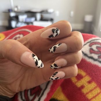 Venice Nails - Cow print manicure - Nail Salons Near Me - Dallas, Texas