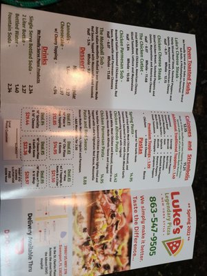 Menu photo 3 Luke's Legendary Pizza Davenport, FL