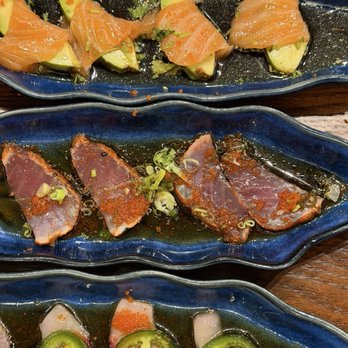 Nagoya - Smiling Salmon, Pepper Tuna, and Yellowtail Jalapeño - Sushi Bars Near Me - Golden Valley, Minnesota Nagoya - Smiling Salmon, Pepper Tuna, and Yellowtail Jalapeño - Sushi Bars Near Me - Golden Valley, Minnesota