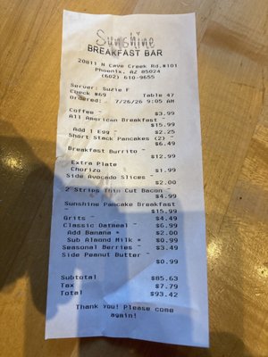Menu photo 1 Sunshine Breakfast Bar Phoenix, AZ Menu photo 1 Sunshine Breakfast Bar Phoenix, AZ