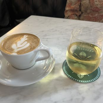 Cafe Sous Terre - Cappuccino, and a glass of French Chardonnay - Cocktail Bars Near Me - Detroit, Michigan