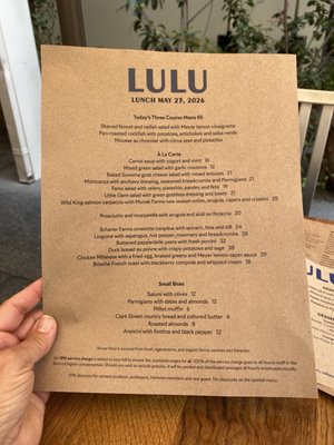 Menu photo 1 LULU Restaurant LA Los Angeles, CA