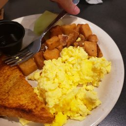 The eggs and potatoes weren't edible. The eggs and potatoes weren't edible.