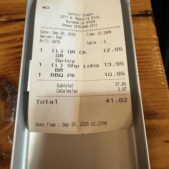 Century Dragon - Bill - Chinese Near Me - Burbank, California