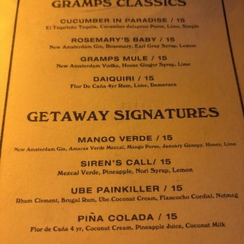 Gramps Getaway - Menu - Dive Bars Near Me - Key Biscayne, Florida Gramps Getaway - Menu - Dive Bars Near Me - Key Biscayne, Florida