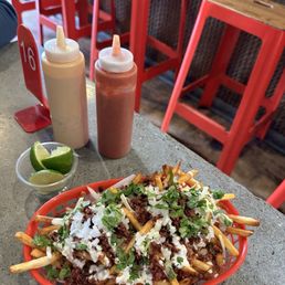 Smoked tuna fries half portion