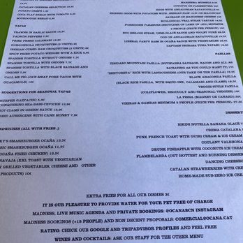 Ocaña - Menu - Mediterranean Near Me - Barcelona, B Ocaña - Menu - Mediterranean Near Me - Barcelona, B