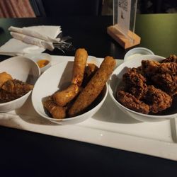 Pier 73 - Pier 73 tower- cheese steak egg rolls, mozzarella sticks, and wings