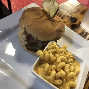 Lunch. Supper! - Burger and macaroni and cheese side dish. - New American Near Me - Richmond, Virginia Lunch. Supper! - Burger and macaroni and cheese side dish. - New American Near Me - Richmond, Virginia