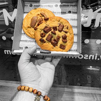Insomnia Cookies - Chocolate chunk cookie & chocolate peanut butter cookie - Desserts Near Me - Philadelphia, Pennsylvania Insomnia Cookies - Chocolate chunk cookie & chocolate peanut butter cookie - Desserts Near Me - Philadelphia, Pennsylvania
