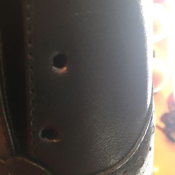 Abe's Shoe Repair - TWO SHOES messed up because of careless work, they did not punch using the guide holes and now the lace holes are uneven. - Shoe Repair Near Me - Tempe, Arizona Abe's Shoe Repair - TWO SHOES messed up because of careless work, they did not punch using the guide holes and now the lace holes are uneven. - Shoe Repair Near Me - Tempe, Arizona