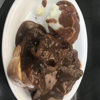 Penny's Diner - Open face roast beef with instant mashed potatoes and brown gravy. Looks way better than it tasted. Blehhhhh. - Diners Near Me - Yermo, California Penny's Diner - Open face roast beef with instant mashed potatoes and brown gravy. Looks way better than it tasted. Blehhhhh. - Diners Near Me - Yermo, California