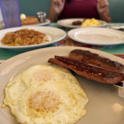 Nancy May's 50's Cafe - Portuguese sausage and over medium eggs