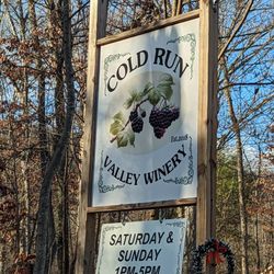 Cold Run Valley Winery - Sign at entrance.