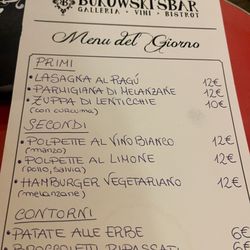 Bukowski's Bar - Menu. The 'Polpette' are meatballs. Try the lemon chicken ones. Delish!
