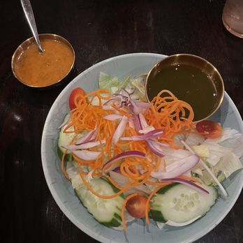 Sortrel Thai - House Green Salad with peanut sauce and cilantro lime sauce - Thai Near Me - Sterling, Virginia Sortrel Thai - House Green Salad with peanut sauce and cilantro lime sauce - Thai Near Me - Sterling, Virginia