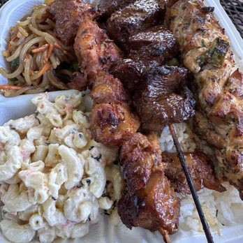 The Hibachi - Grilled chicken beef ahi sticks with Mac salad and jap charge - Seafood Markets Near Me - Kailua, Hawaii
