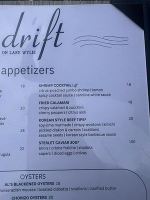 Menu photo 2 Drift On Lake Wylie Belmont, NC Menu photo 2 Drift On Lake Wylie Belmont, NC