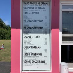 Caddy's Ice Cream Shack - Menu