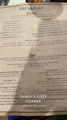 Menu photo 3 Sandy's Cozy Corner Lakehurst, NJ