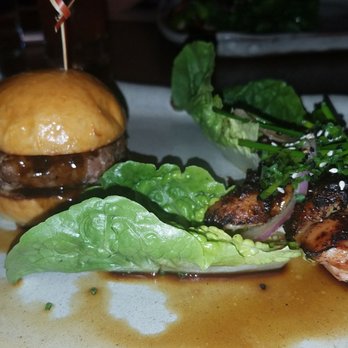 Sugarcane - angus sliders and chicken thigh in sweet soy - Cocktail Bars Near Me - Las Vegas, Nevada