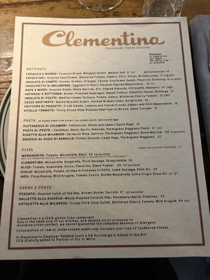 Menu photo 1 Clementina San Francisco, CA